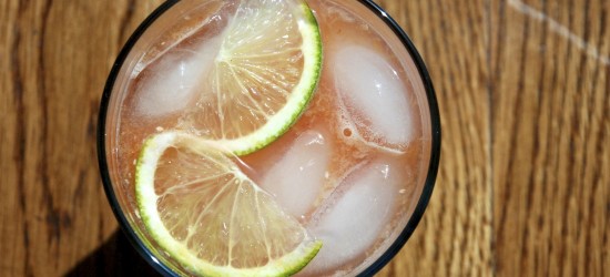 blood orange and ginger cocktail, from above
