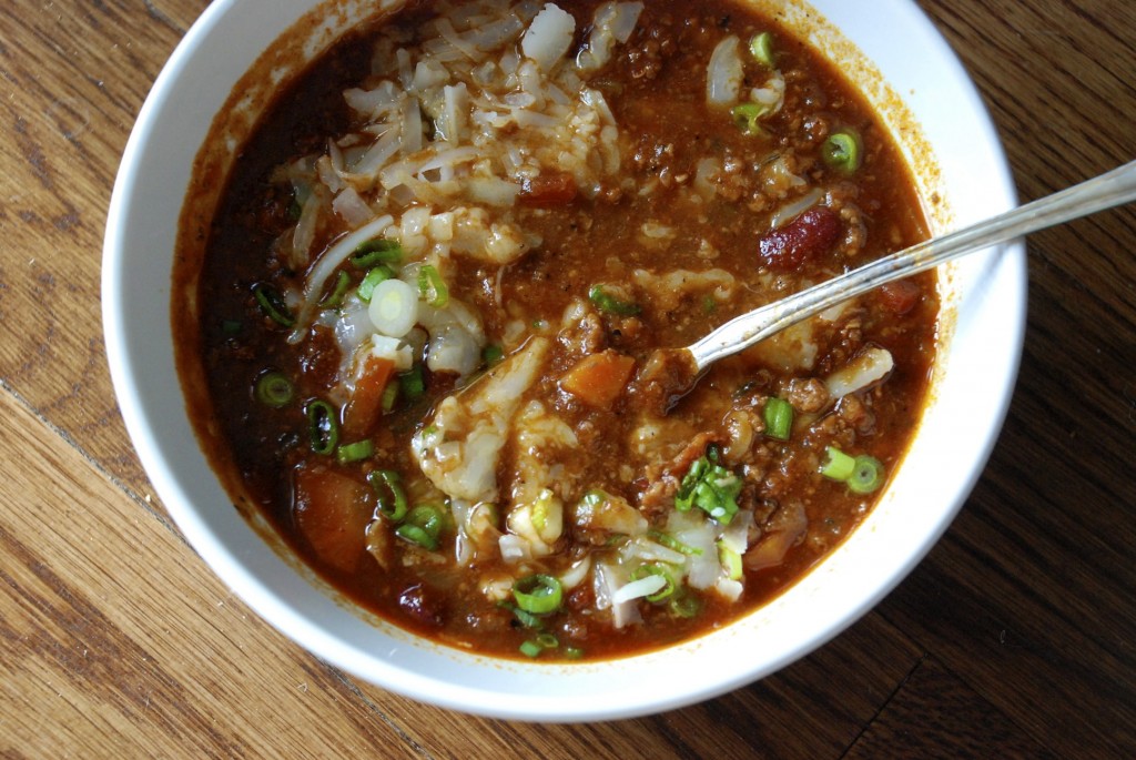 Chili with spoon
