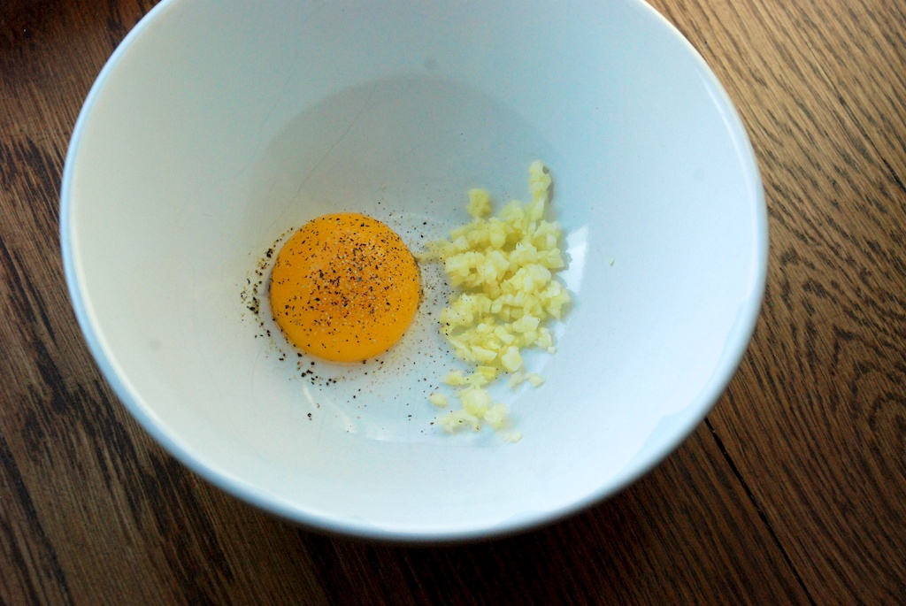 Egg yolk and garlic