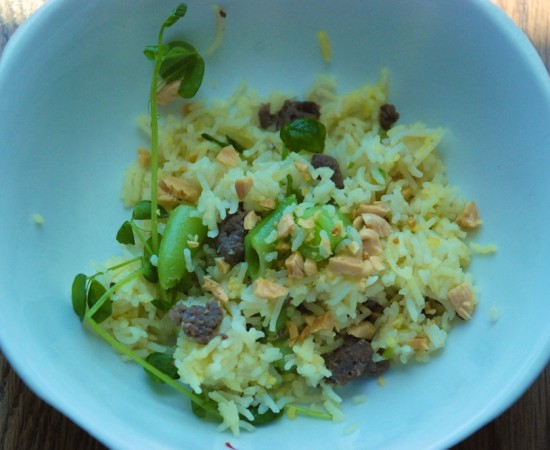 Lamb and Saffron Rice with Spring Vegetables