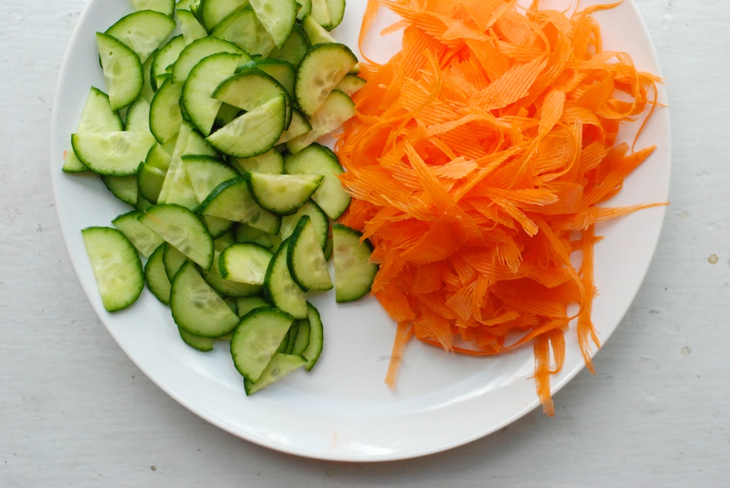 Cucumber and carrots