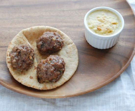 Lamb Meatballs with Fava Hummus