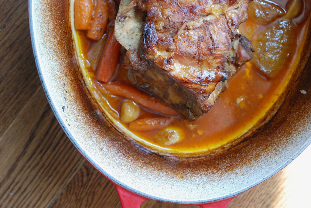 pork butt, cooked in pot