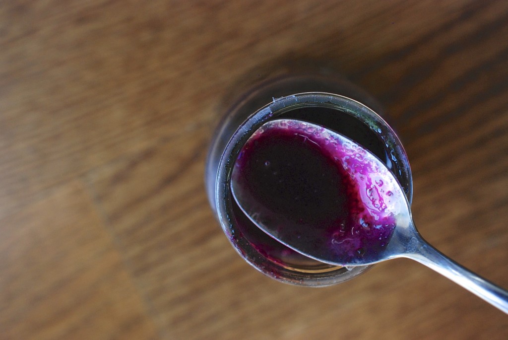 grape syrup on spoon