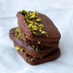 Chocolate Shortbread with Crushed Pistachios