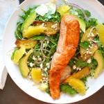 Arugula Salmon Salad with Crisp Fingerlings and Cotija