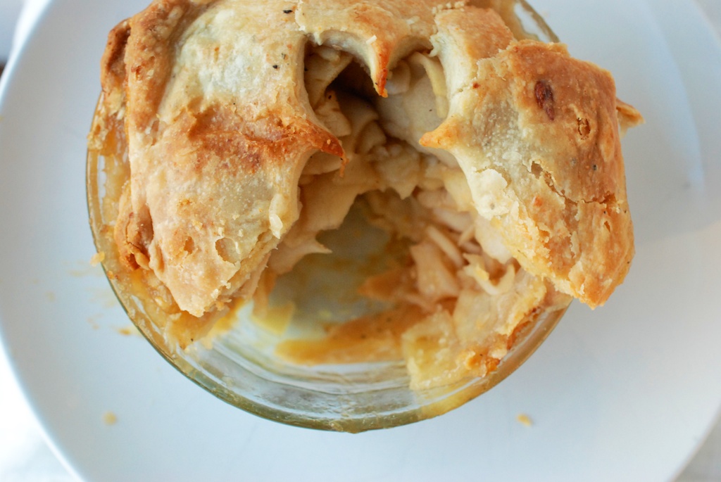 apple pie with slice eaten