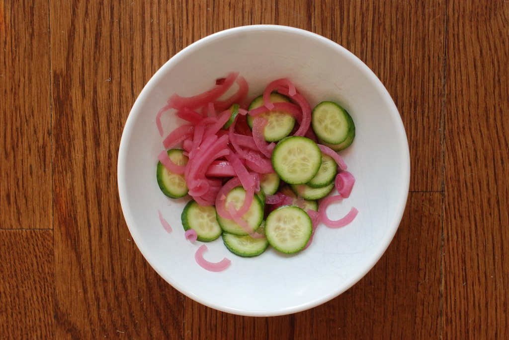 pickled onion and cucumber