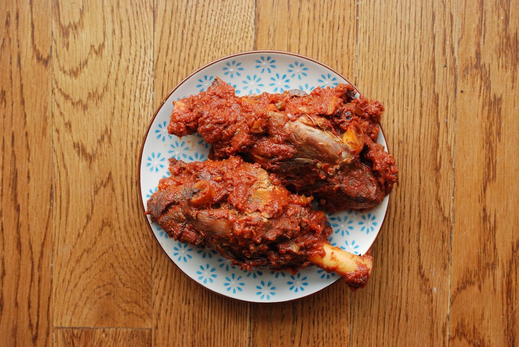 lamb shanks on a plate