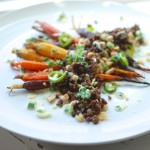 Slow-Roasted Carrots with Lamb and Spring Onion Dressing