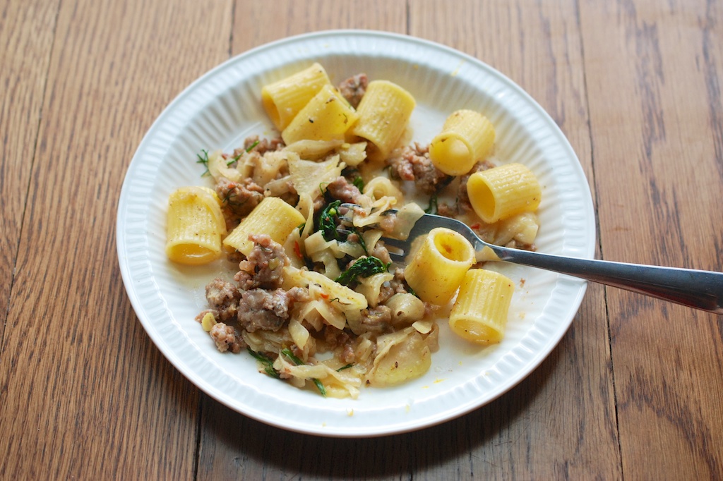 fennel and veal sausage rigatoni