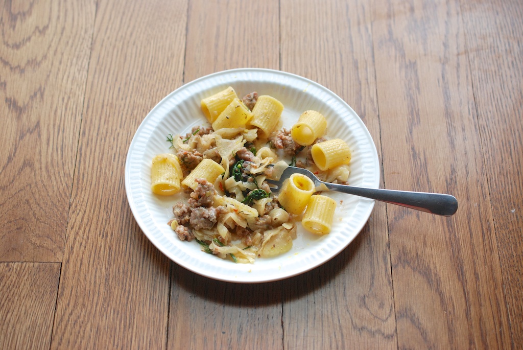 Rigatoni with Fennel and Veal Sausage 