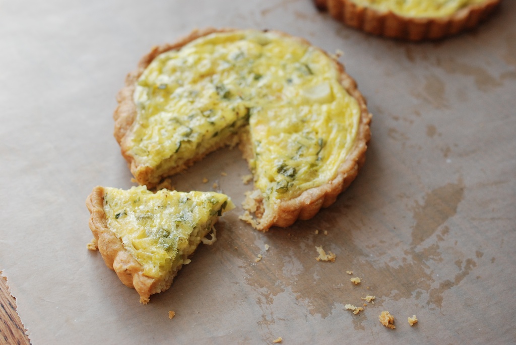 spring onion and herb tart