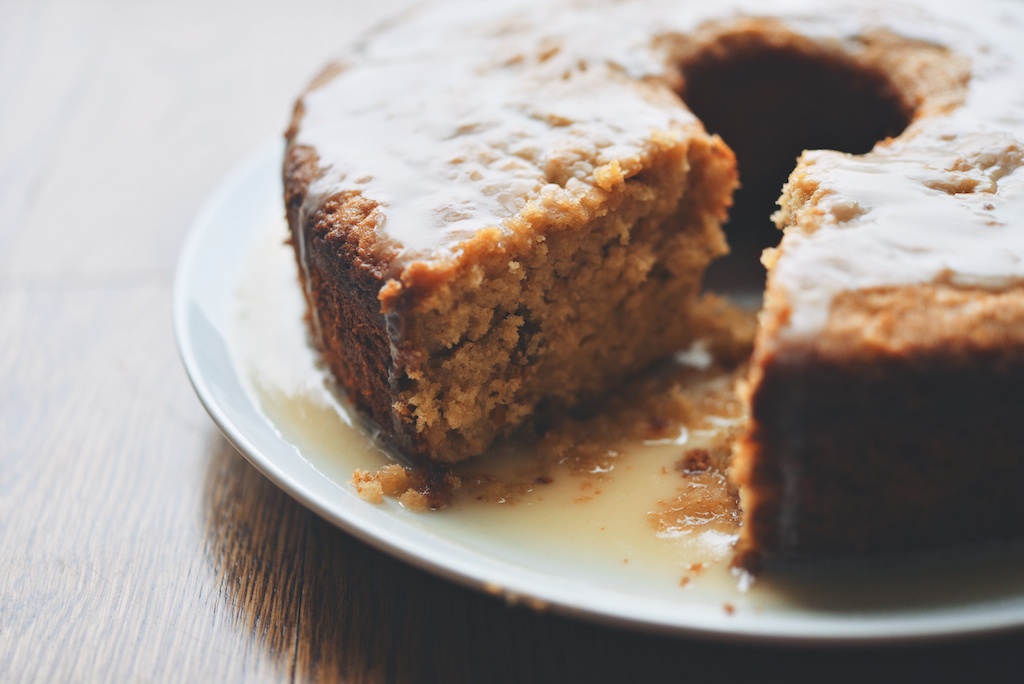 Tipsy Apple-Parsnip Cake with Sultanas and Cider Glaze