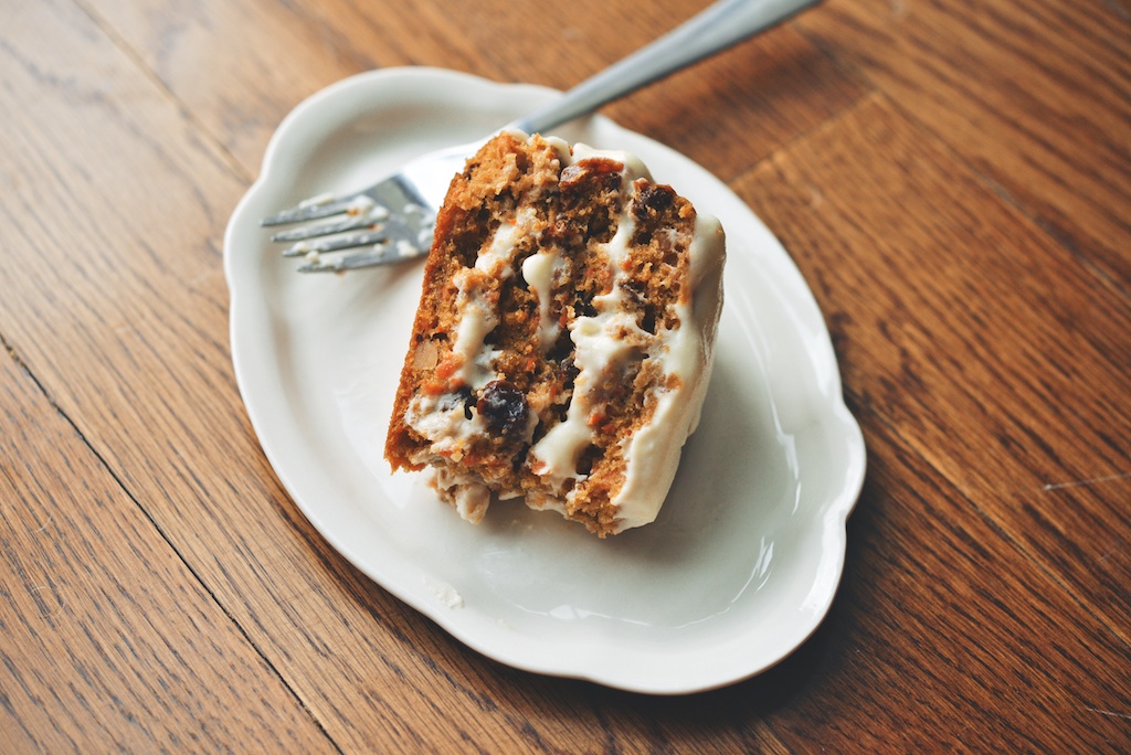 Spice + Citrus Carrot Cake with Swiss Cream Cheese-Mascarpone Frosting