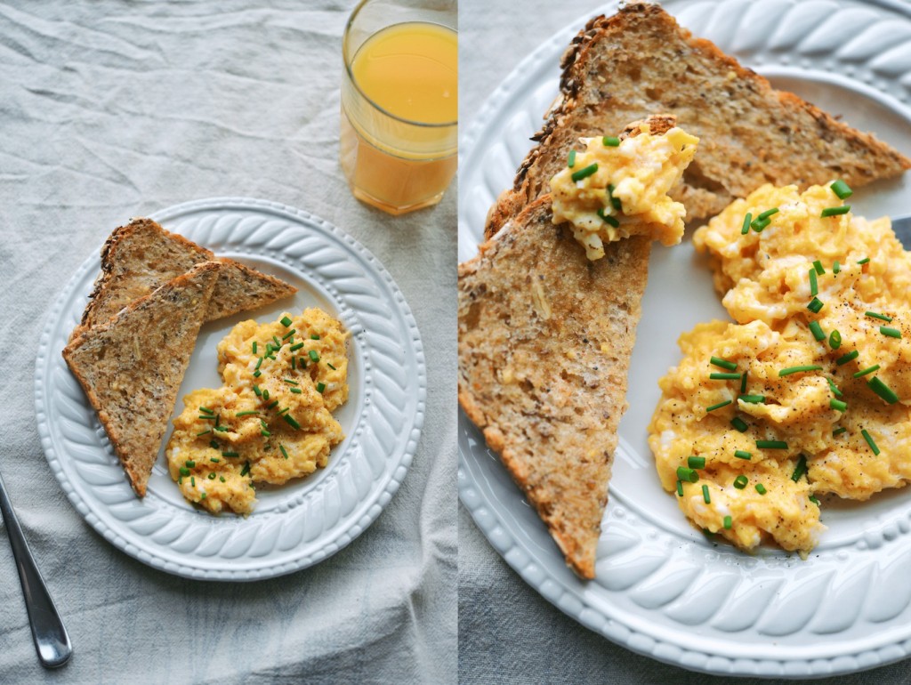 Softest, SlowCooked Scrambled Eggs The Roaming Kitchen
