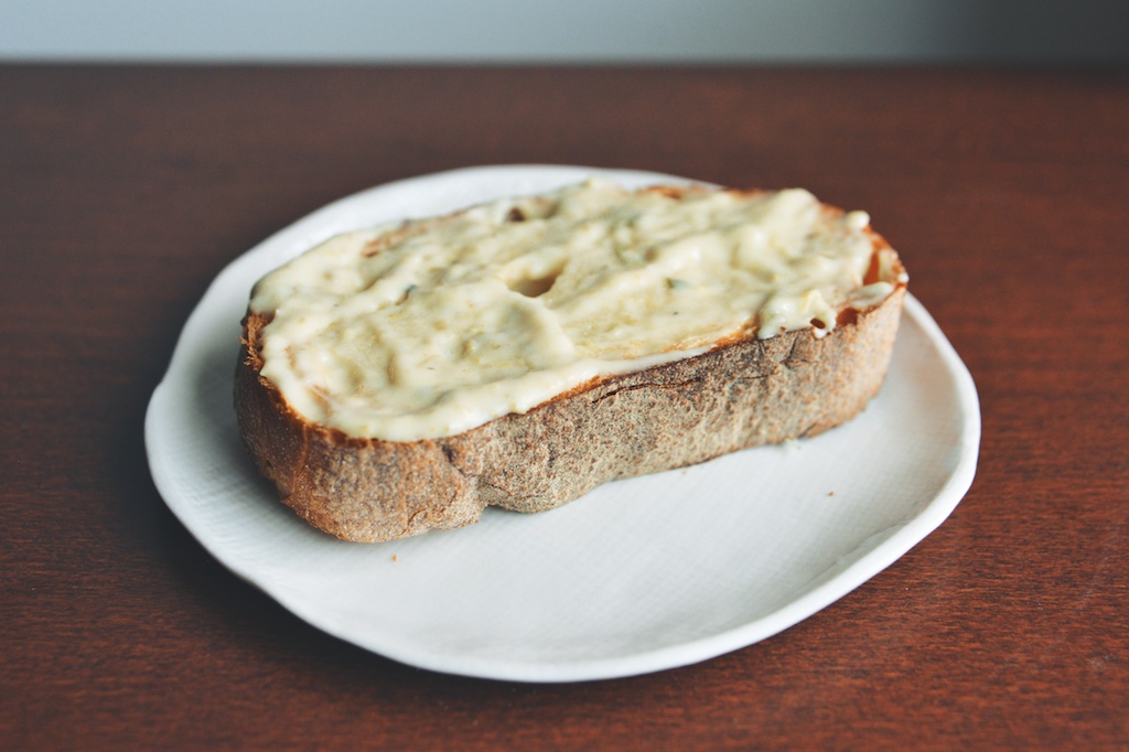 homemade mayonnaise on toast