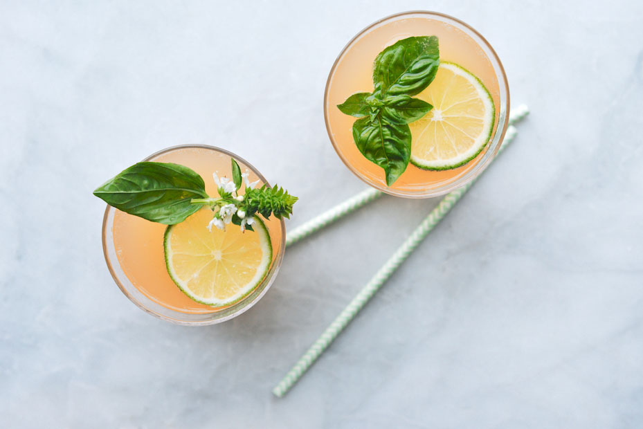 Lime-Grapefruit-Basil Gin Punch | The Roaming Kitchen
