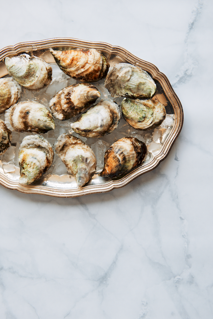 Bourbon, Garlic and Hot Honey-Butter Roasted Oysters