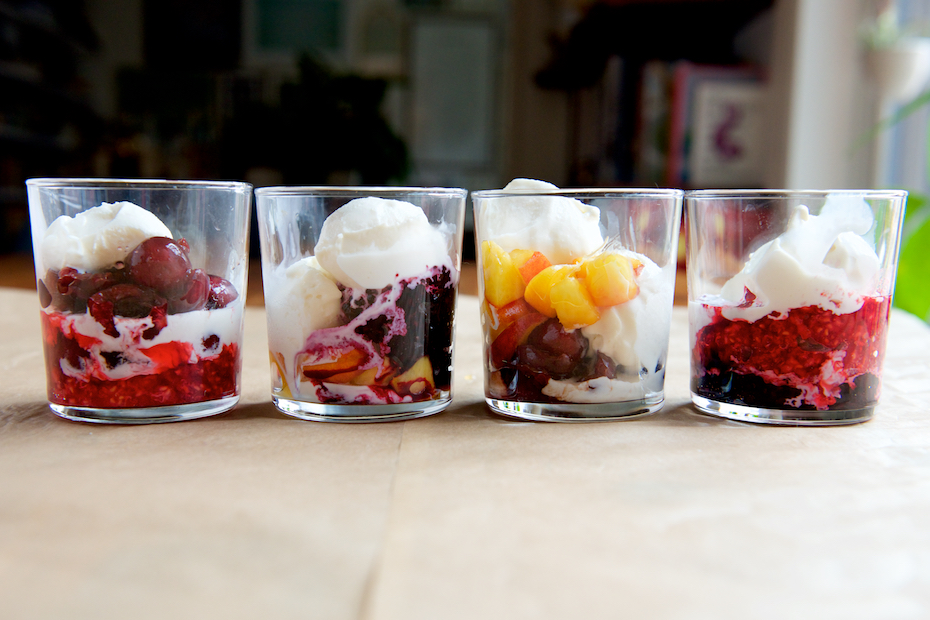 Summer Fruit and Vanilla Ice Cream Floats